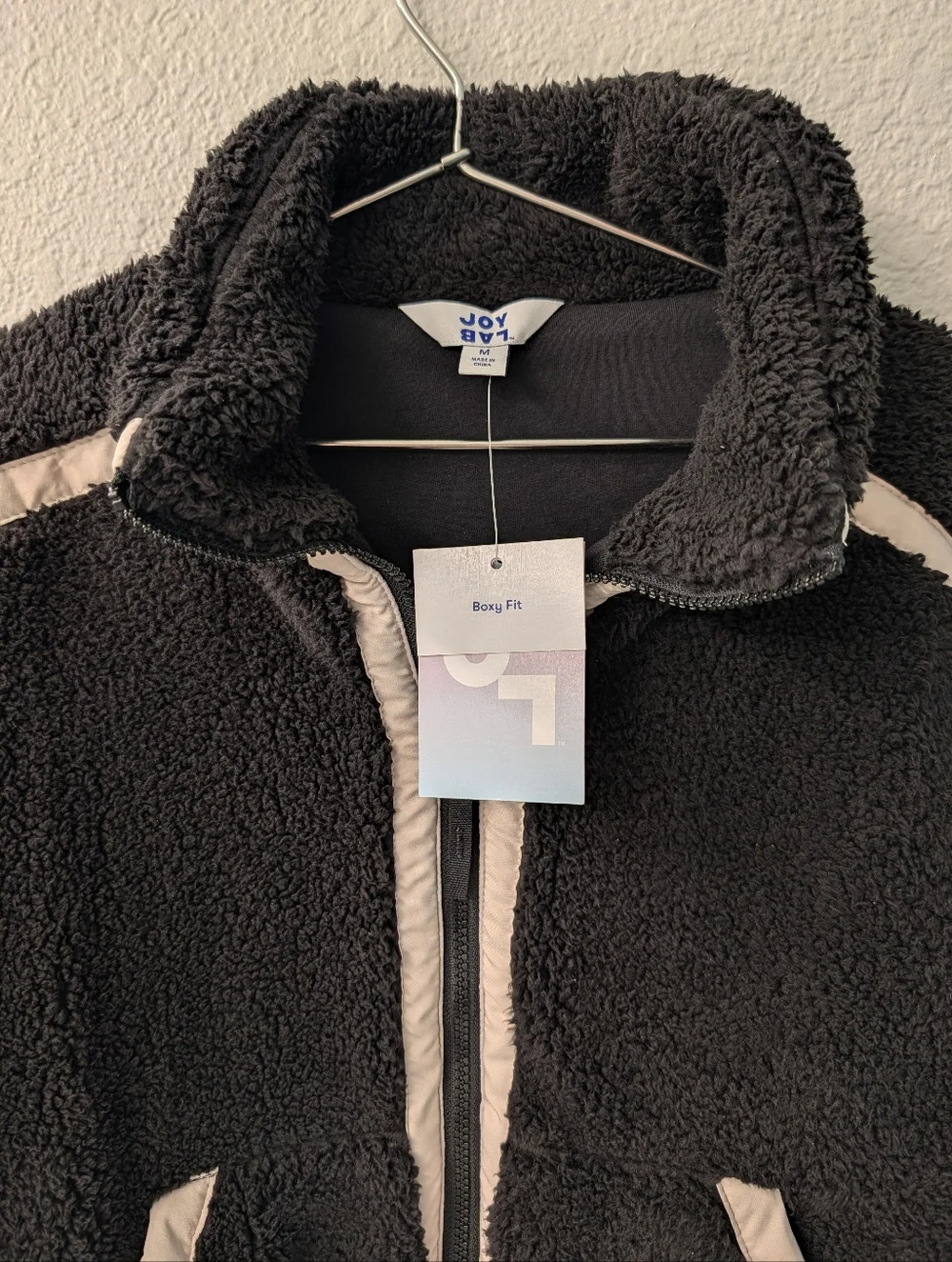 JoyLab Boxy Fit Cropped Sherpa Fleece Jacket Size Medium NWT